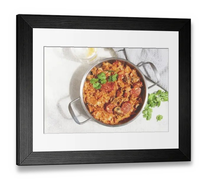 Framed Print : Polish dish bigos, in a stainless steel pan