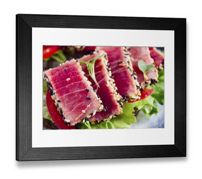 Framed Print : Sandwiches with fried tuna fillet