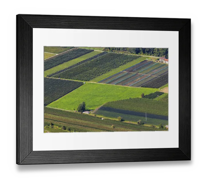 Framed Print : Rectangular fields, Calais, view from Vercorin Framed Print : Rectangular fields, Calais, view from Vercorin