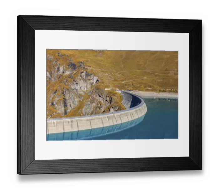 Framed Print : The dam of the Lac de Moiry Reservoir