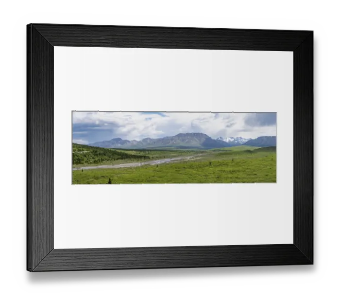 Framed Print : Savage River, tundra and mountainous landscape Framed Print : Savage River, tundra and mountainous landscape