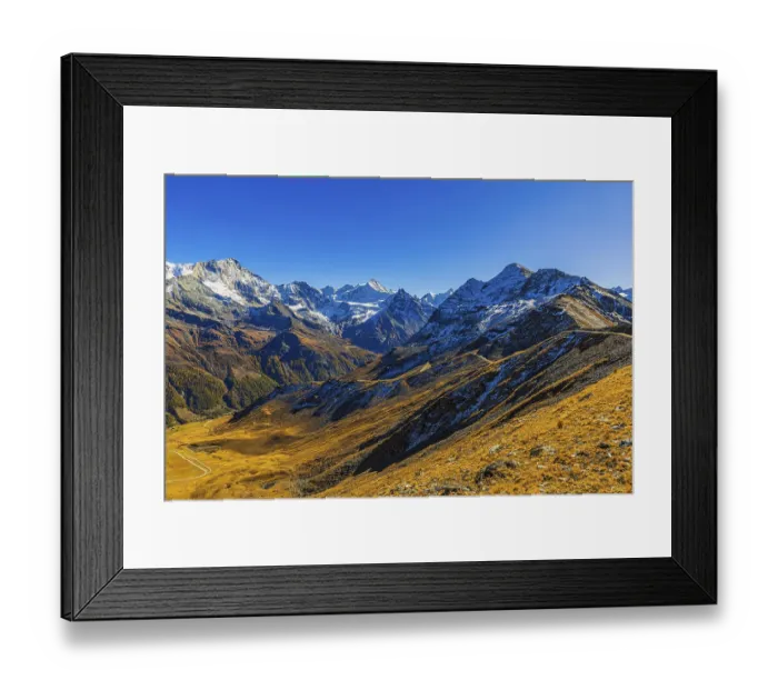 Framed Print : Snow-capped peaks in Val d'Anniviers