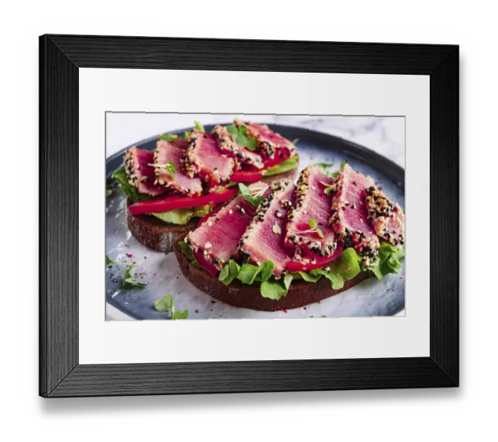 Framed Print : Sandwiches with fried tuna fillet