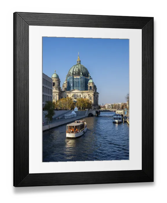 Framed Print : Sightseeing steamers and tourist ships on the Spree at Berlin Cathedral Framed Print : Sightseeing steamers and tourist ships on the Spree at Berlin Cathedral