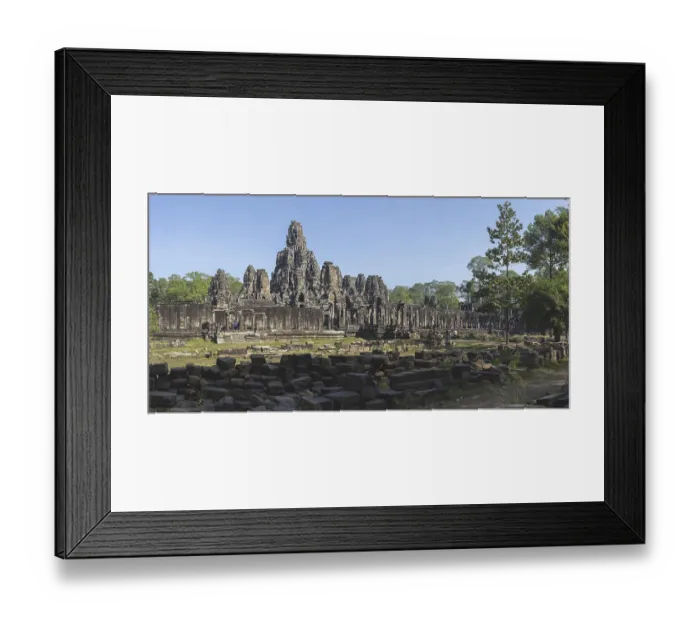 Framed Print : Panoramic picture of the south side of Bayon Temple