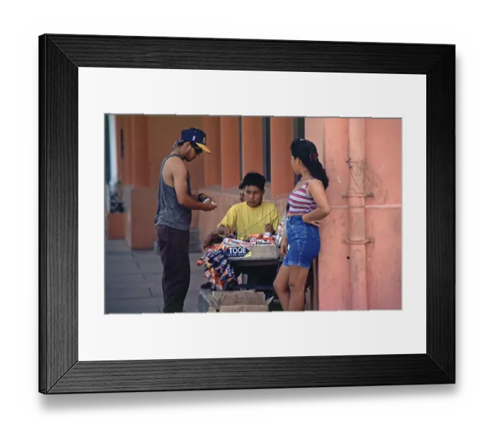 Framed Print : Street vendor, customers in Iquitos Framed Print : Street vendor, customers in Iquitos