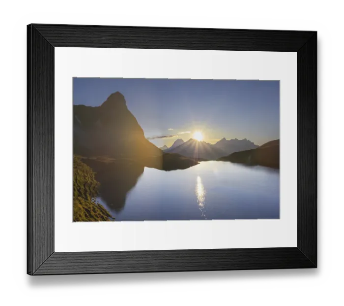 Framed Print : Sunset at Rappensee, behind Kleiner Rappenkopf