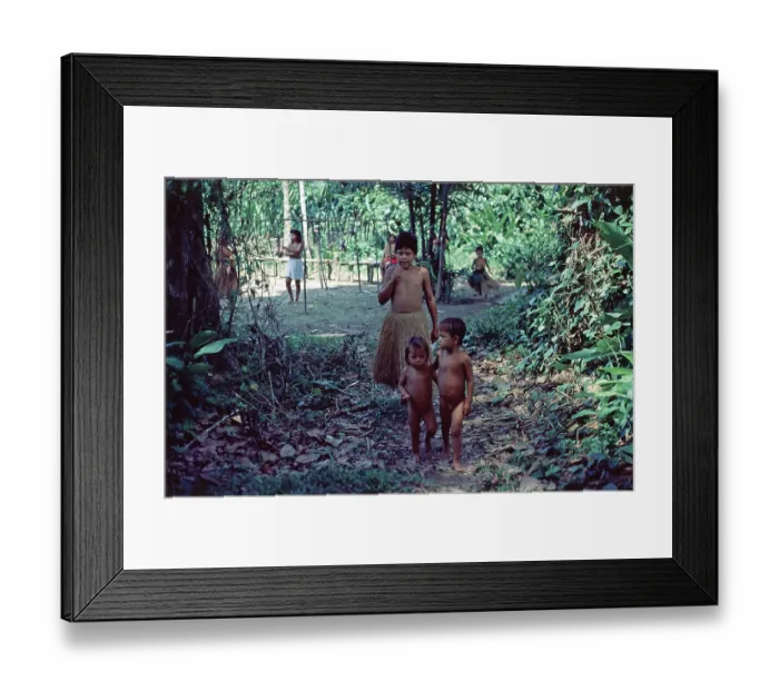 Framed Print : Children of a Yagua tribe near Iquitos