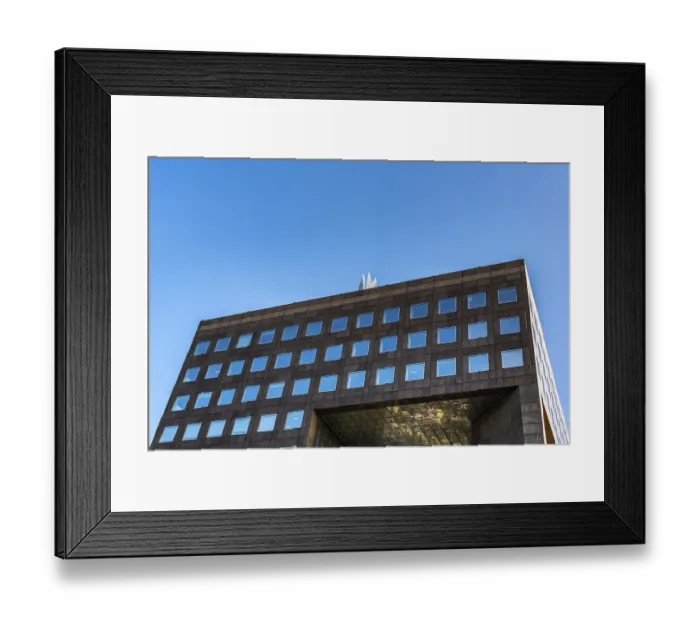 Framed Print : London, United Kingdom - 16 May 2025: Architectural contrast