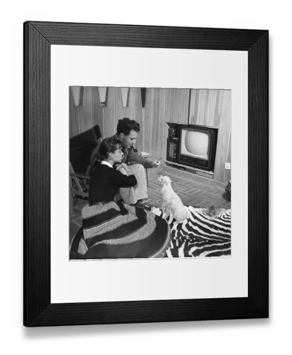 Framed Print : Television set in the 1950s Framed Print : Television set in the 1950s