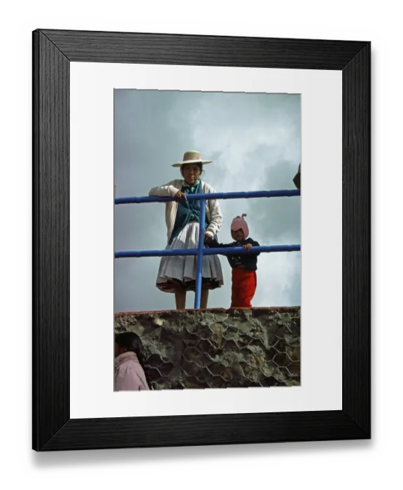 Framed Print : Traditionally dressed young woman with infant Framed Print : Traditionally dressed young woman with infant