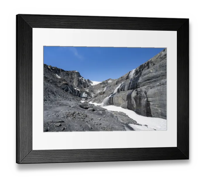 Framed Print : Glacier Ice and Waterfall, Worthington Glacier