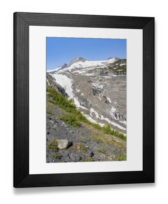 Framed Print : View of the remains of the Worthington Glacier tongue