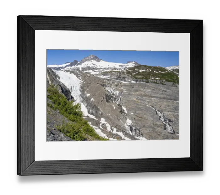 Framed Print : View of the remains of the Worthington Glacier tongue