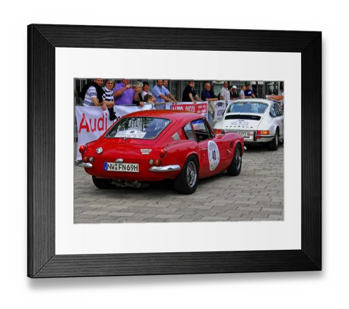 Framed Print : Triumph GT6 MK2, red classic car at a rally