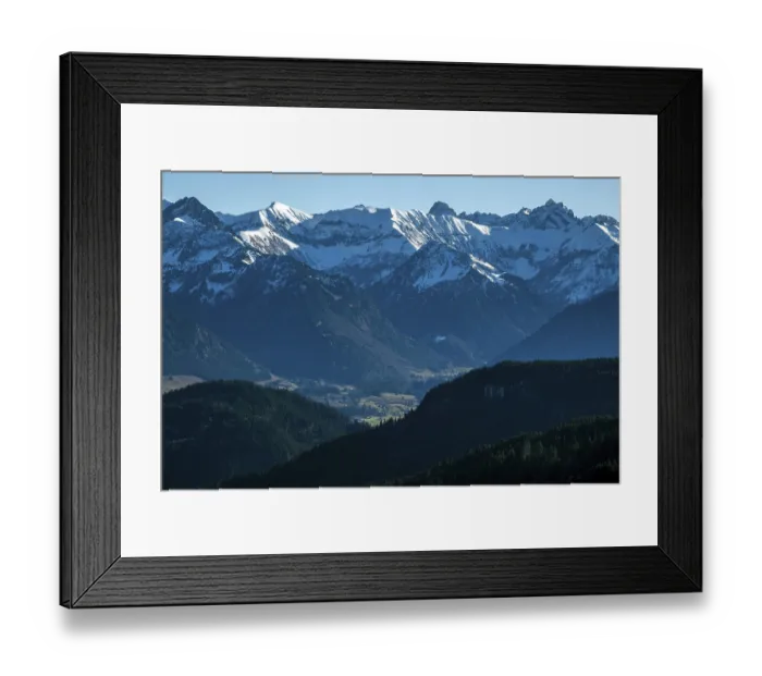 Framed Print : View from the high-altitude hiking trail from Bolsterlanger Horn to Riedberger Horn Framed Print : View from the high-altitude hiking trail from Bolsterlanger Horn to Riedberger Horn