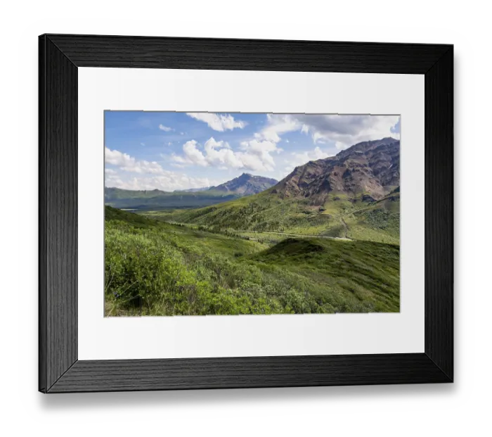 Framed Print : Tundra and mountainous landscape of the Alaska Range