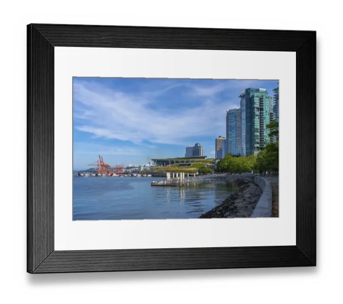 Framed Print : Modern skyscrapers rising along vancouver's waterfront create a stunning cityscape