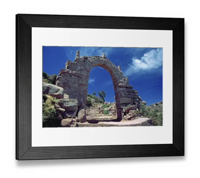 Framed Print : Archway on Isla Taquile in Lake Titicaca