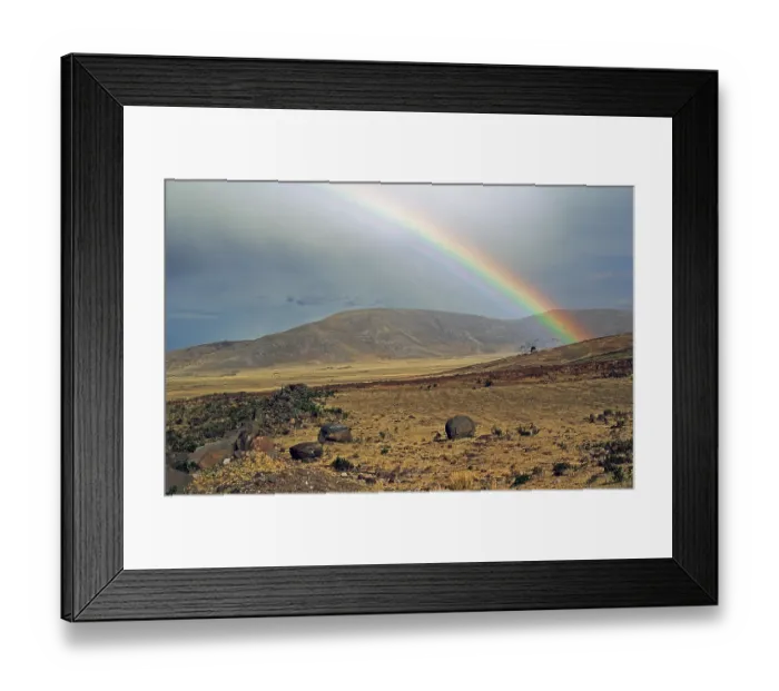 Framed Print : Rainbow, Andean highlands near Puno