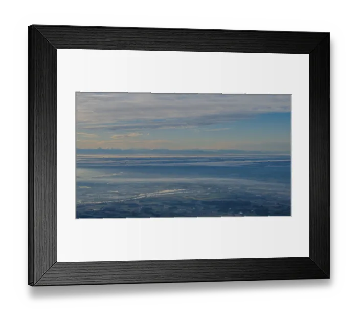 Framed Print : A vast landscape shows fields and the Eastern Alps with Watzmann Framed Print : A vast landscape shows fields and the Eastern Alps with Watzmann
