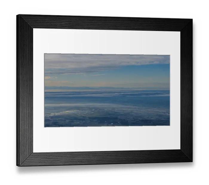 Framed Print : The view shows a vast landscape with the Danube and clouds under a blue sky