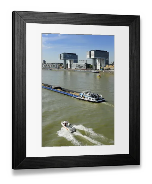 Framed Print : Shipping on the Rhine, Kranhauser