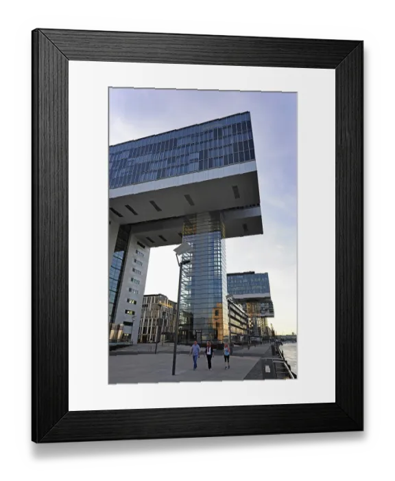 Framed Print : Crane houses, modern architecture on the Rhine Framed Print : Crane houses, modern architecture on the Rhine