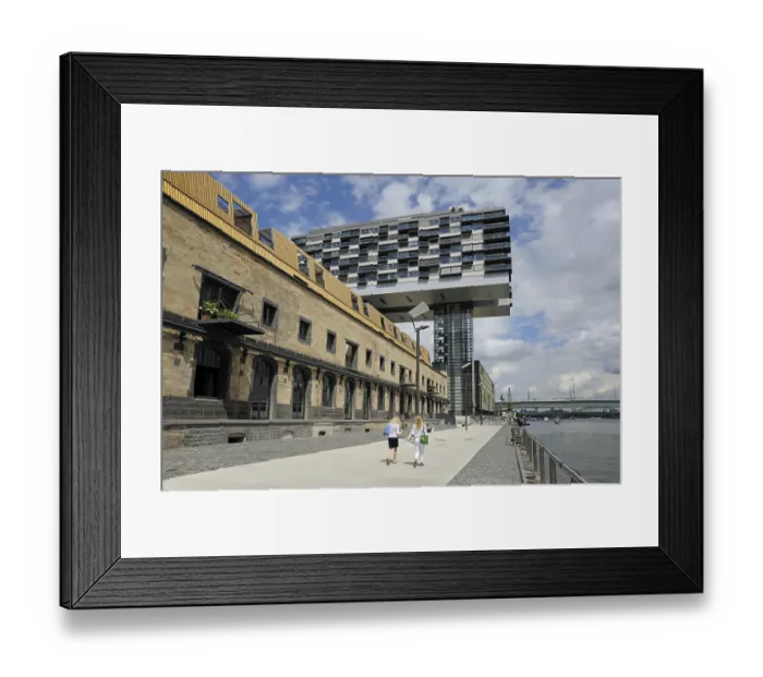 Framed Print : Crane houses on the Rhine River