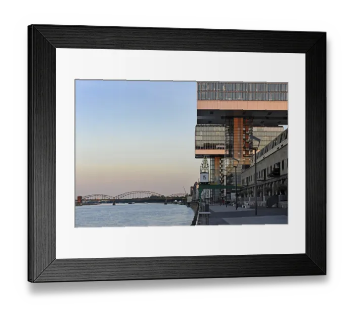 Framed Print : Crane houses, modern architecture on the Rhine