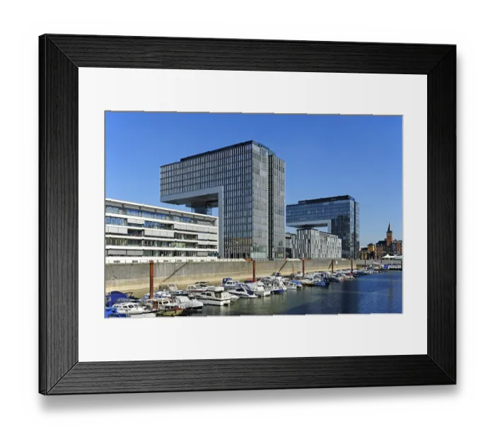 Framed Print : Kranhauser, moderne Architektur am Zollhafen