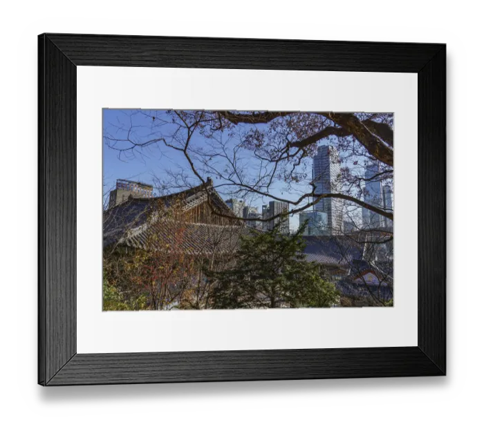 Framed Print : Traditional architecture against a modern skyline