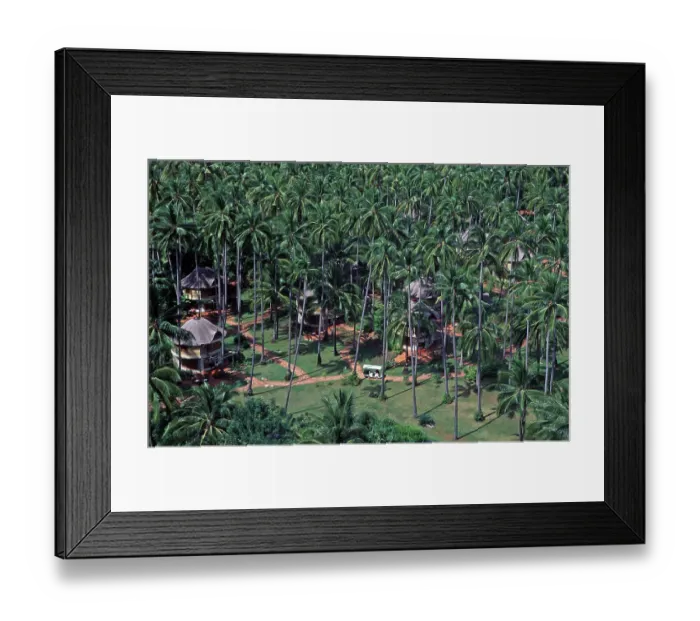 Framed Print : Houses, palm trees, view of holiday complex from the viewpoint
