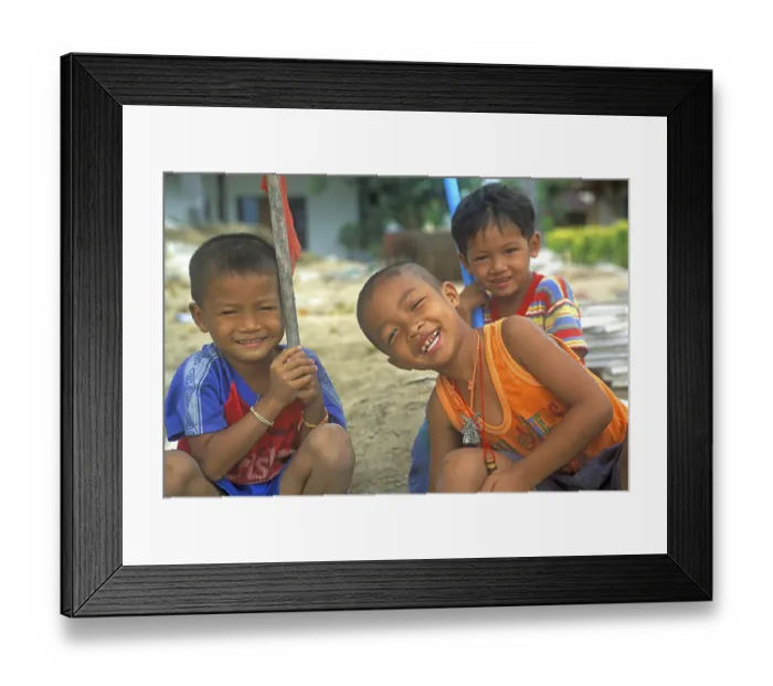 Framed Print : Happy little boys, Railay, two years in front of the tsunami