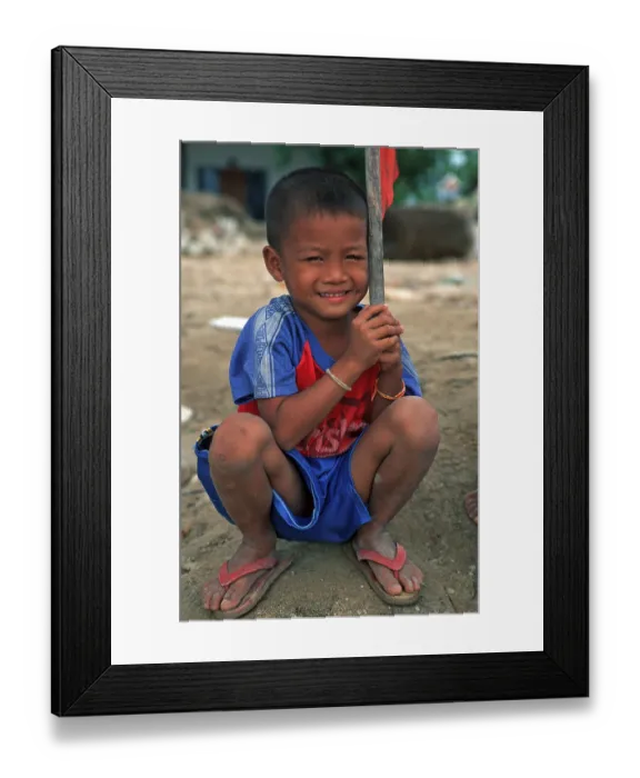 Framed Print : Happy little boy, Railay, two years in front of the tsunami