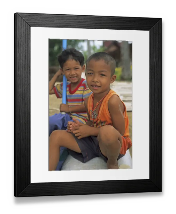 Framed Print : Happy little boys, Railay, two years in front of the tsunami