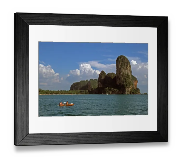 Framed Print : Kayak, rocks in the sea, Railay East