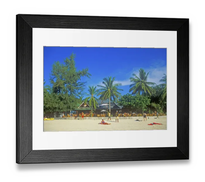 Framed Print : People, palm trees, beach, Railay West