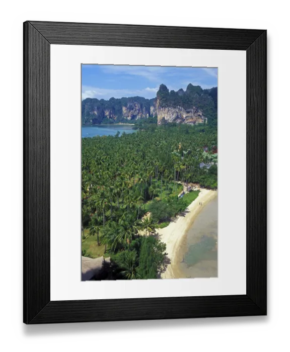 Framed Print : Mountains, sea, beach, view of Railay East from the viewpoint Framed Print : Mountains, sea, beach, view of Railay East from the viewpoint