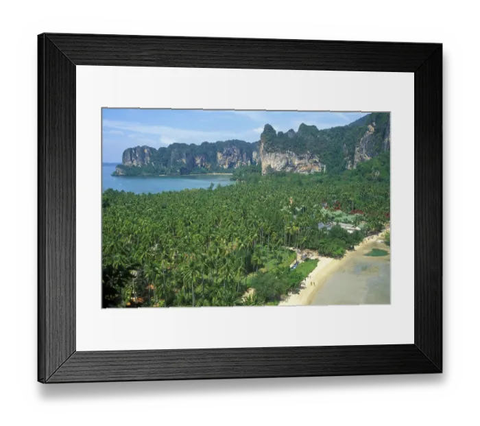 Framed Print : Mountains, sea, beach, view of Railay East from the viewpoint