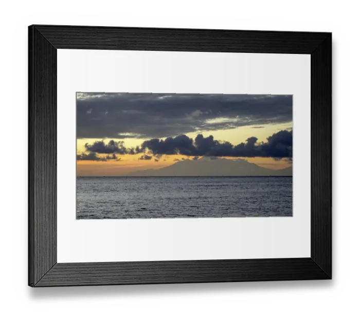 Framed Print : Lobok island in the background at sunrise Framed Print : Lobok island in the background at sunrise
