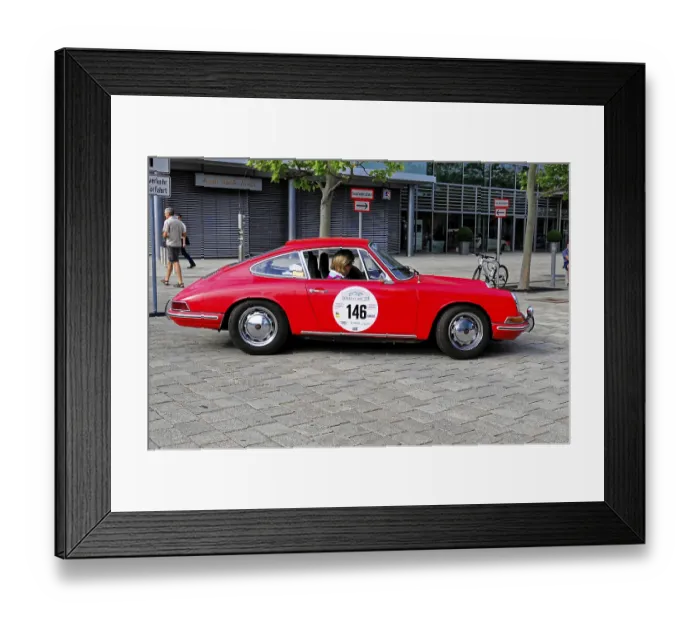 Framed Print : Porsche 912, A vintage Porsche-style red car on cobblestones Framed Print : Porsche 912, A vintage Porsche-style red car on cobblestones