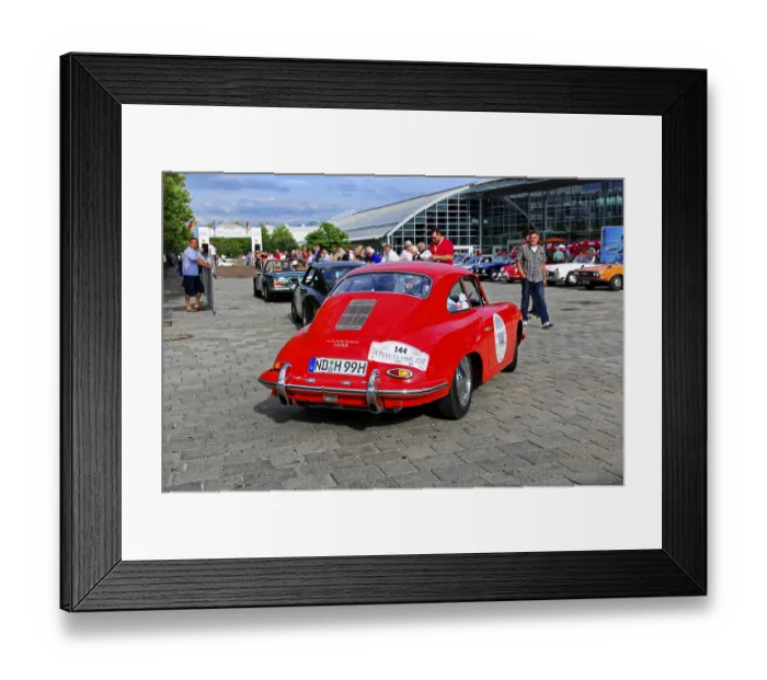 Framed Print : Classic red Porsche at a classic car rally