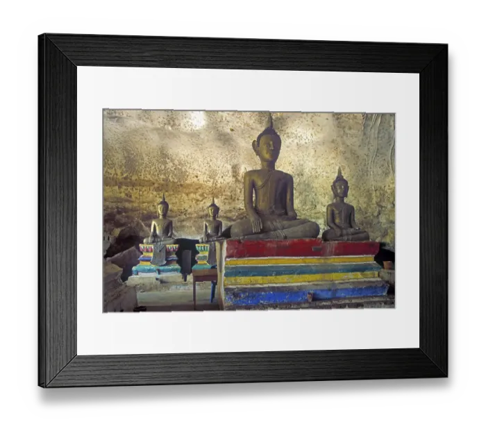 Framed Print : Buddha statues, Wat Suwannakhuha monastery