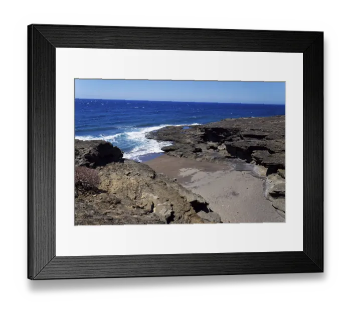 Framed Print : Rocky Tenerife coast around Montana Bocinegro and Montana Roja mountain