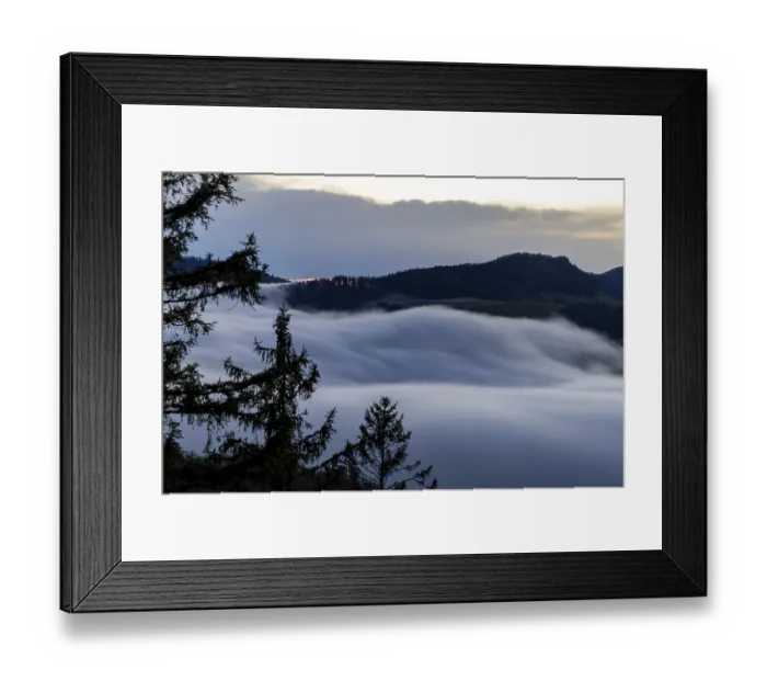 Framed Print : Fog flow, high fog flows over Unteren Hauenstein Pass into the Basel area