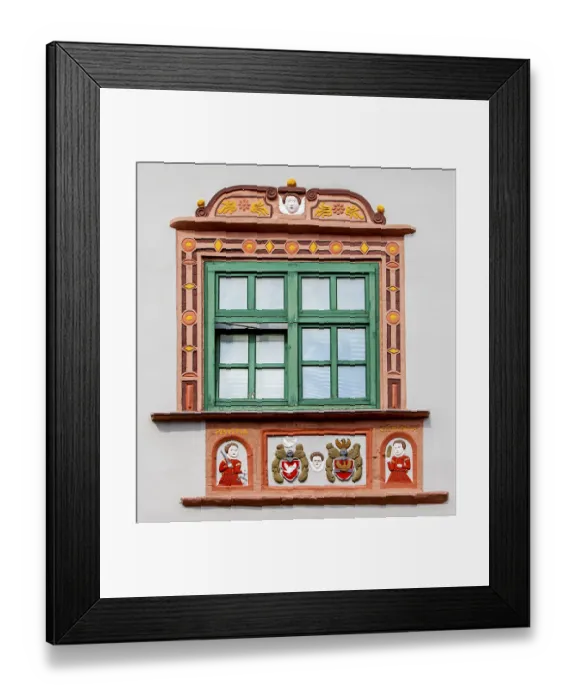 Framed Print : Detail, House facade, late Renaissance stone carving Framed Print : Detail, House facade, late Renaissance stone carving