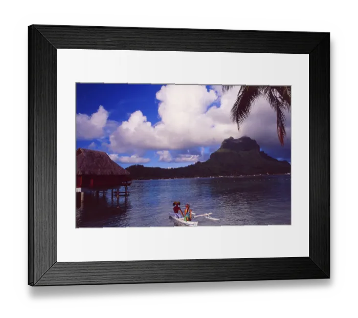Framed Print : French Polynesia: Bora Bora Sunset Cruise