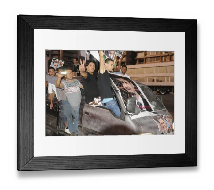 Framed Print : Bashir supporters loyal to Syria's regime drive away from the Beirutur Corniche Framed Print : Bashir supporters loyal to Syria's regime drive away from the Beirutur Corniche