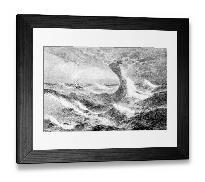 Framed Print : Storm Trombe at sea, open sea, meteorology